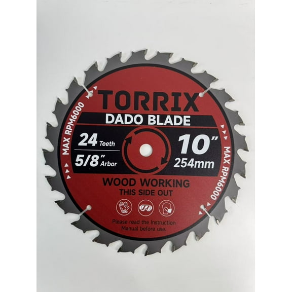 torrix Dado Blade Set, 10-Inch, 24-Tooth with 5/8-Inch Bore - 23 Pieces
