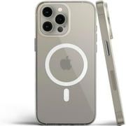 totallee Clear Case for iPhone 15 Pro with Extra Grip, Slim Magnetic iPhone 15 Pro Case with Built-in Magnets Clear Grip