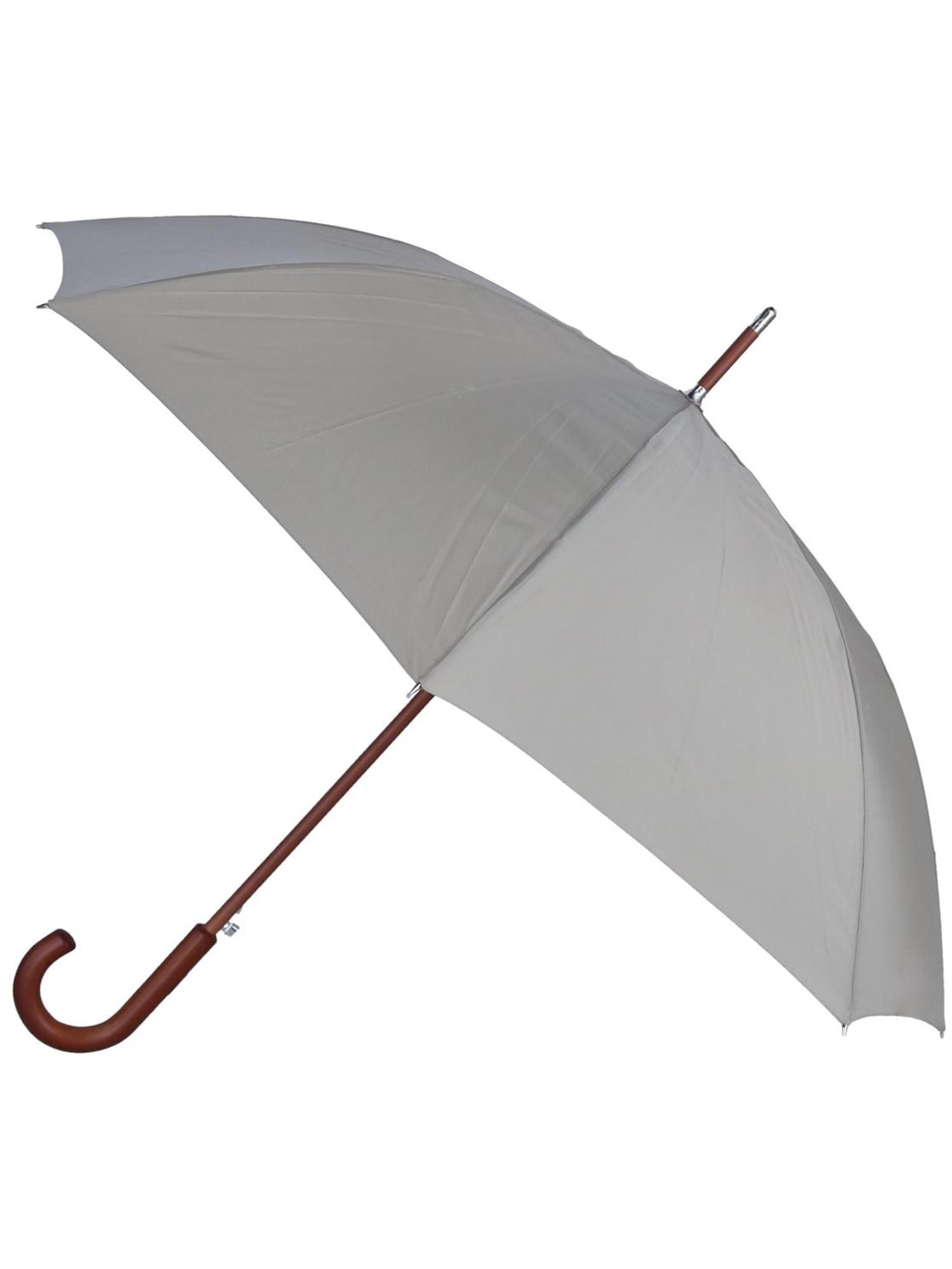 British Tan Auto Open Wooden Stick Umbrella