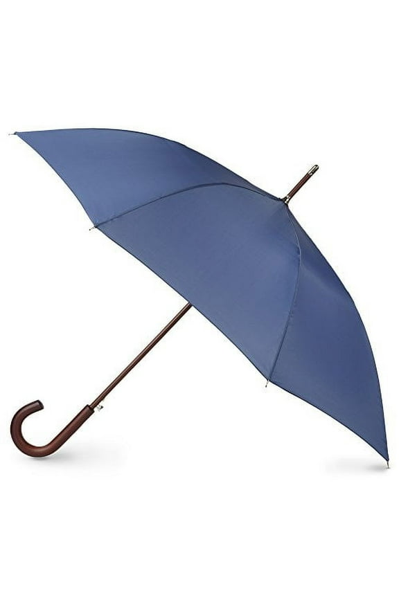 Auto Open Wooden Stick Umbrella, Steele Blue, One Size