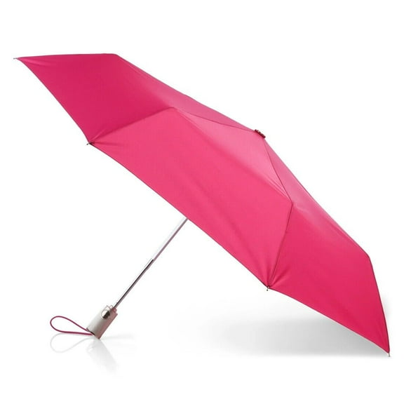 totes Automatic Eco Open Close Water-Resistant Travel Folding Umbrella-8411-VBY (Very Berry)