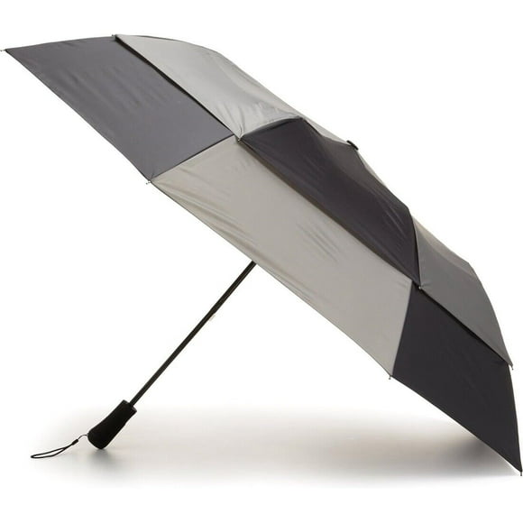 totes Blue Line Golf-Size Vented Canopy Compact Umbrella-7112-BGR (Black/Grey)