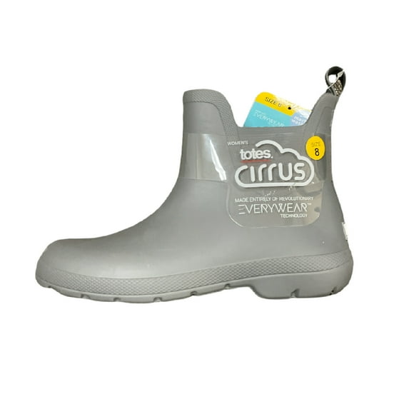 totes Ladies Chelsea Ankle Rain Boot, Lightweight, Waterproof (Gray, 9)