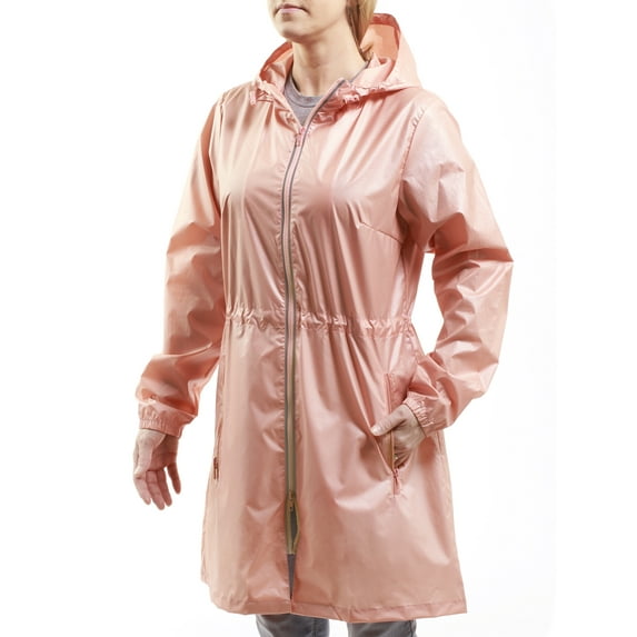 totes Reflective Zipper Adjustable Waistline Polyester Rain Coat (Women's)
