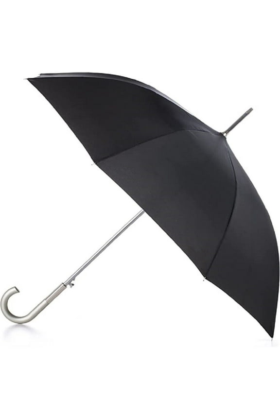 Unisex Women's Men's Auto Open J-Handle Stick ECO Umbrella - 9720 (Black)