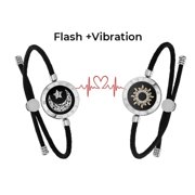 ZOEYDAM totwoo Long Distance touch Light up&Vibrate Bracelets for Couples Long Distance Relationship Gifts Smart Sun&Moon Love Bracelet