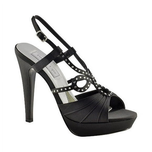 touch ups womens lonnie leather platform sandal,black satin,6.5 m us