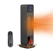 Behome Space Heater Indoor, 24’’ Electric Heaters with Remote & Thermostat, 3 Modes & 70°Oscillation & 12H Timer, Portab