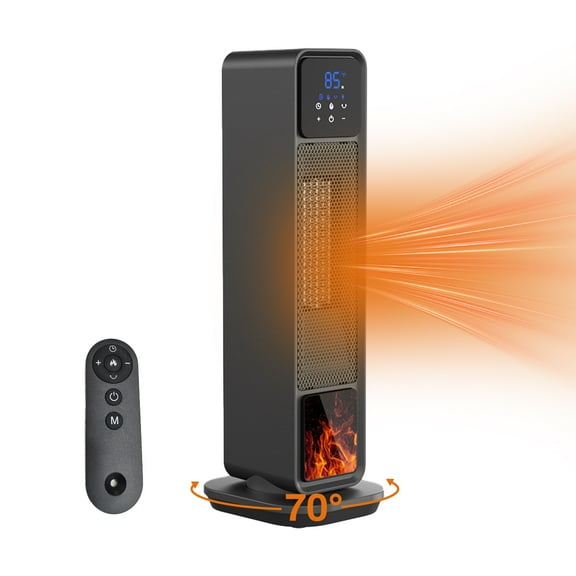 Behome Space Heater Indoor, 24 Electric Heaters with Remote & Thermostat, 3 Modes & 70Oscillation & 12H Timer, Portable Room Tower Space Heater for Office, Bedroom, Large Room