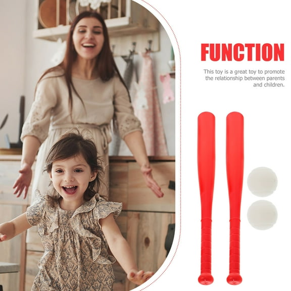 CIMAXIC Baseball Outdoor Toys Red Plastic 2 Sets 17.68X1.77X1.77in