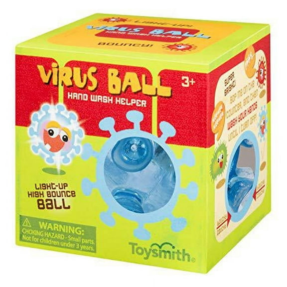 toysmith virus hand wash helper, high bounce light up ball, wash until it stops flashing