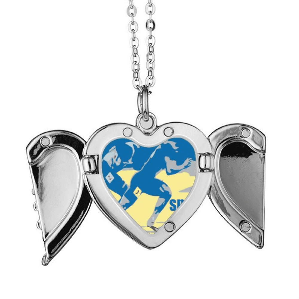 track field sprint anaerobic angel wings necklpendant fashion