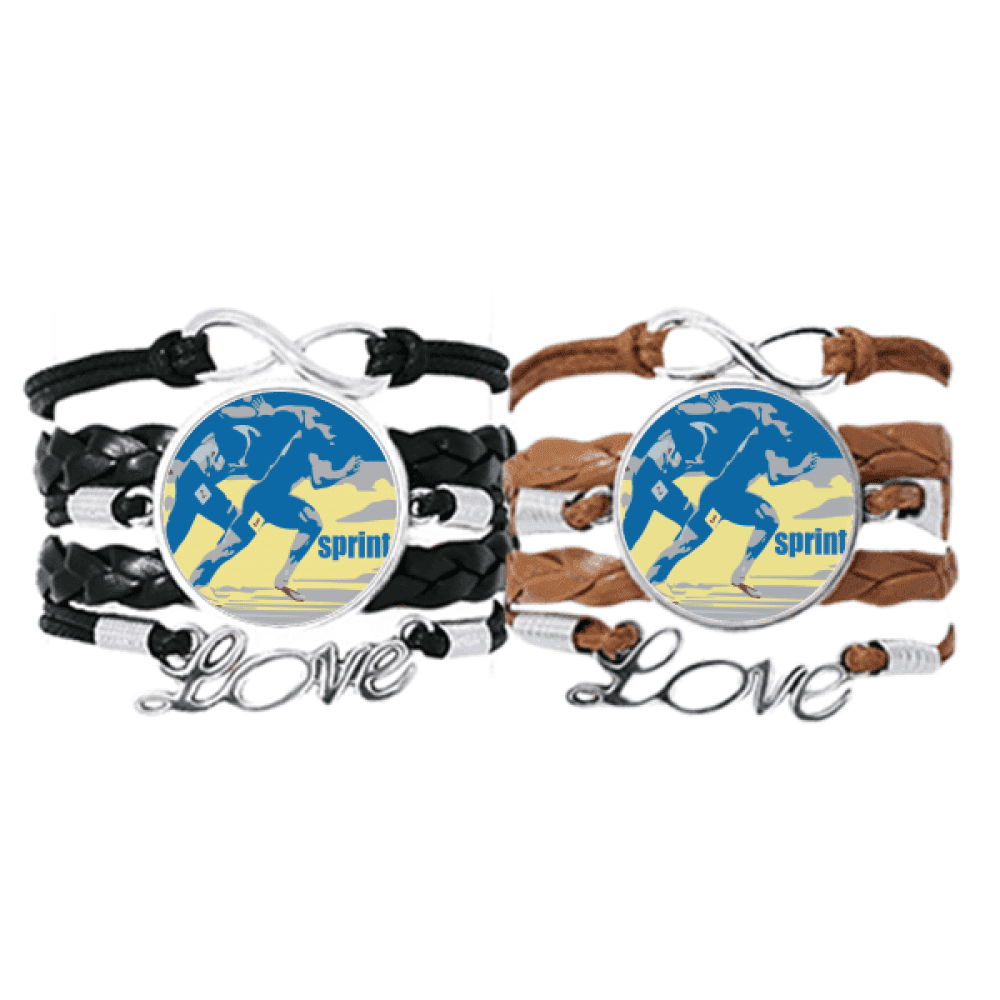 track field sprint anaerobic bracelet hand strap leather wristband double set