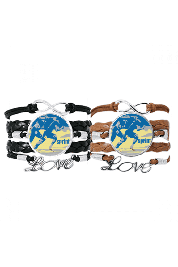 track field sprint anaerobic bracelet hand strap leather wristband double set