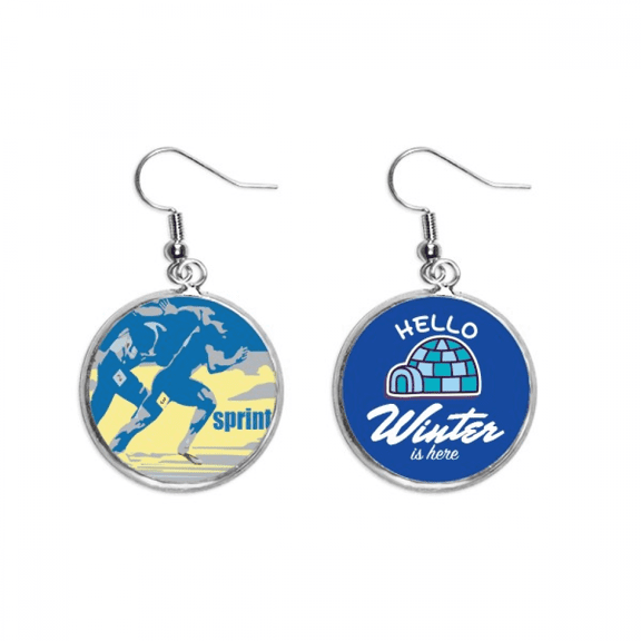 track field sprint anaerobic dangle drop winter ice earring jewelry