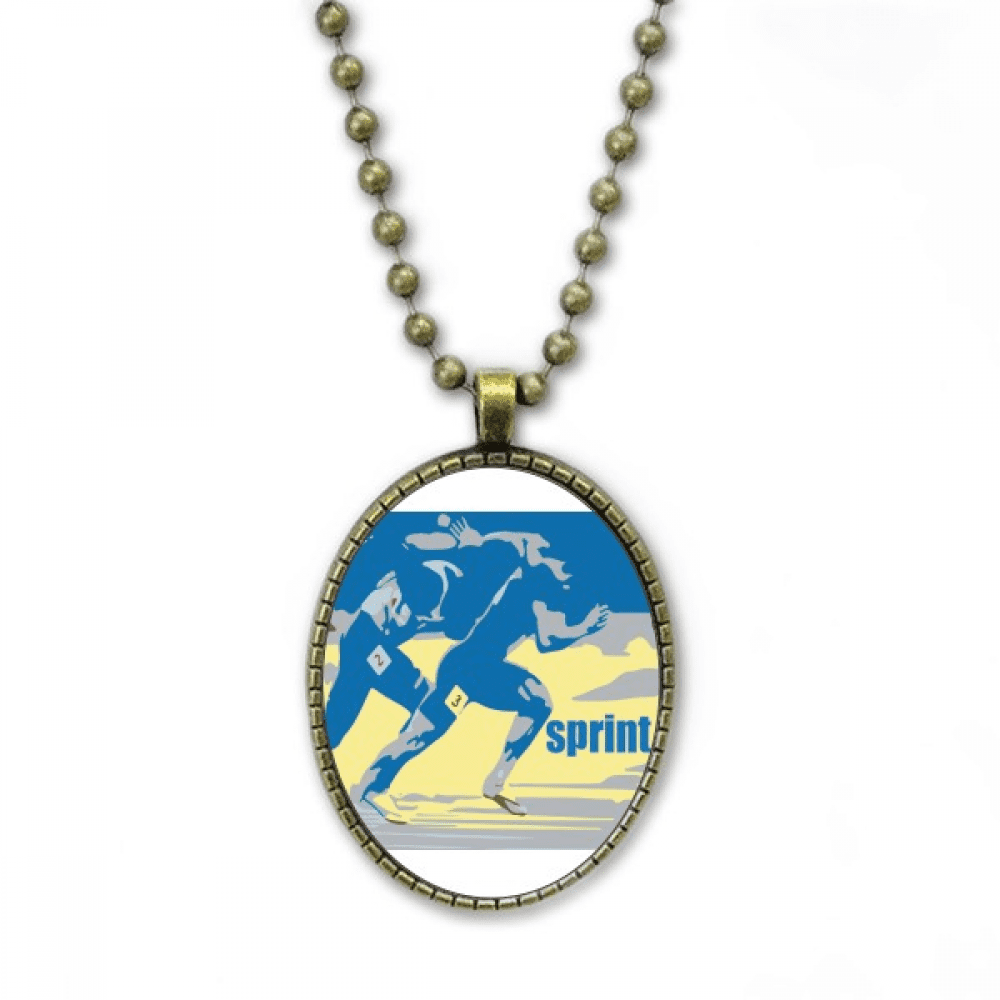 track field sprint anaerobic necklace vintage chain bead pendant jewelry collection