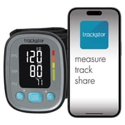 trackstar Smart Adult Wrist Cuff Blood Pressure Monitor | Trackstar Monitoring App | Bluetooth iOS & Android Compatible | Measure, Track, and Share Results