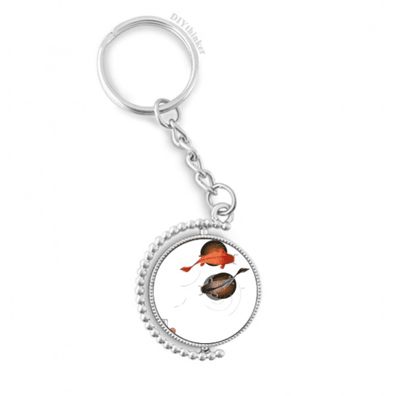 tradition chinese fish lucky rotatable keyholder disc accessories chain clip