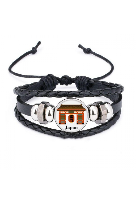 traditional japanese chinese local temple bracelet braided leather woven wristband