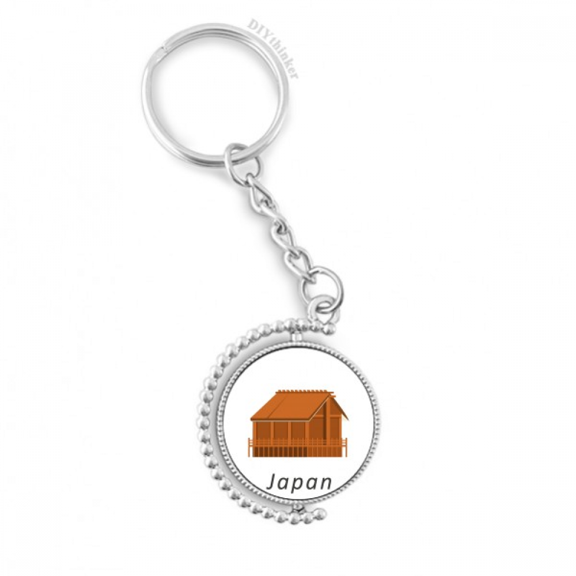 traditional japanese edo housing rotatable keyholder disc accessories chain clip
