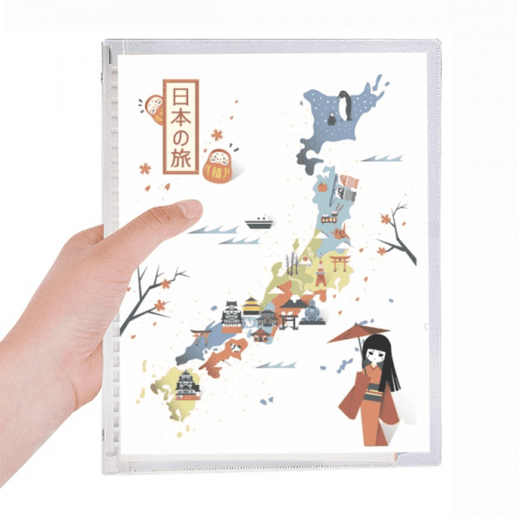 traditional japanese local cultural map notebook loose diary refillable journal statiry