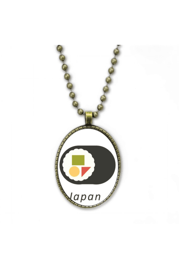 traditional japanese local maki sushi necklace vintage chain bead pendant jewelry collection