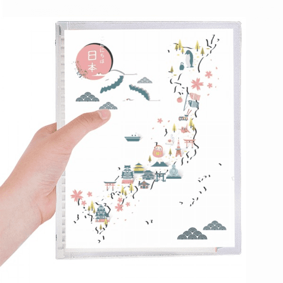 traditional japanese local special map notebook loose diary refillable journal statiry