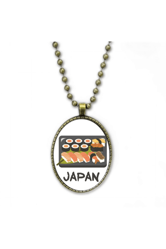 traditional japanese sushi box necklace vintage chain bead pendant jewelry collection