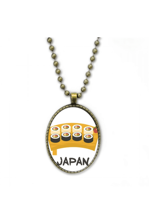 traditional japanese sushi set necklace vintage chain bead pendant jewelry collection