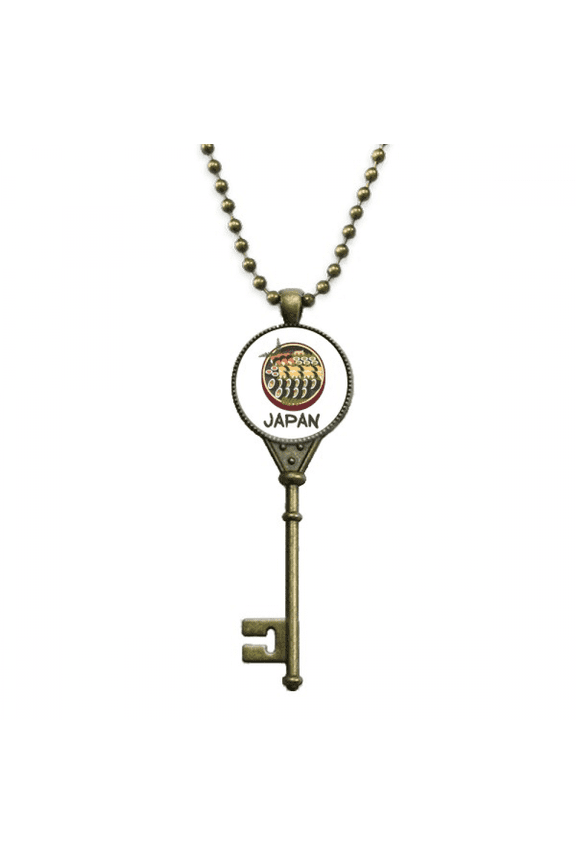 traditional japanese tasty sushi key necklace pendant tray embellished chain
