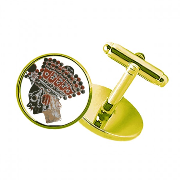 traditional shadow play minority portrait studded business metal cufflinks en
