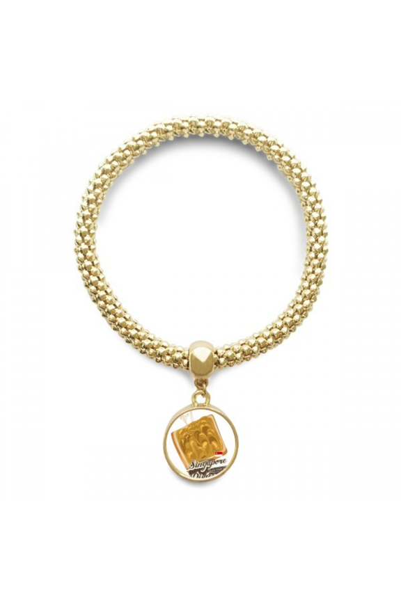 traditional singapore kaya toast en bracelet round pendant jewelry chain