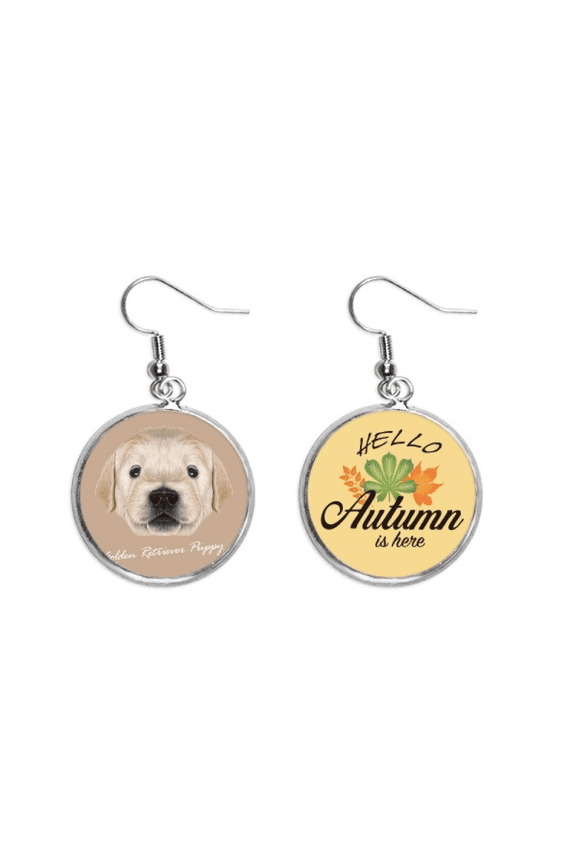 trained en retriever puppy dog animal earring dangle autumn earring jewelry