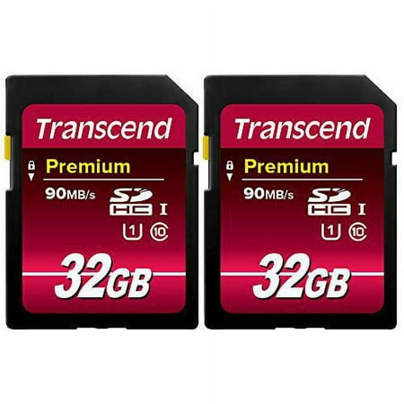 transcend 32gb securedigital sdhc 300x uhs-1 class 10 memory card (2-pack)