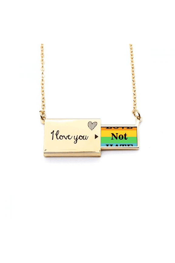 transgender bisexuals not hate lgbt letter envelope necklace pendant jewelry