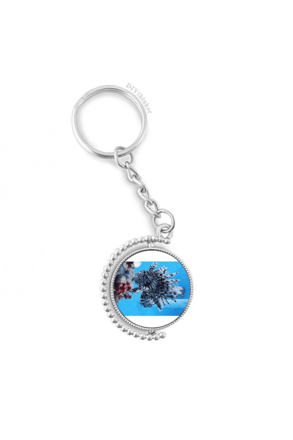 trapical fish marine organism ocean animal rotatable keyholder disc accessories chain clip