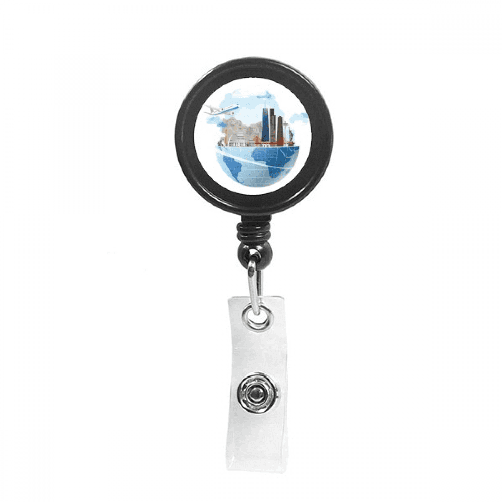 travel journey amemount plane Retractable Keychain Badge Holder ID Badge