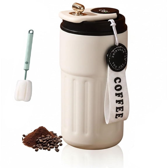 travel mugs for coffee,14 oz Stainless Steel Coffee Mug,Vacuum Insulated Tumbler with temperature display,Coffee Thermos Outdoor,Camping Mug with Leak-Proof Lid,Portable Cups for Keep Hot/Ice