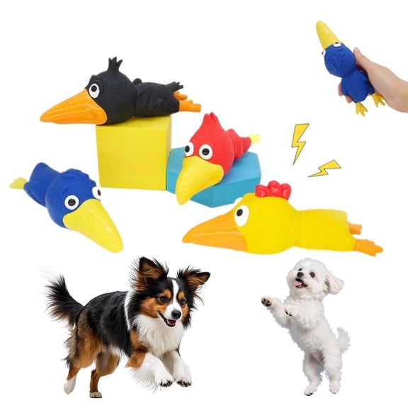 travelwant Large Head Chicken Dog Toy Latex Chew Toy for Aggressive Chewers Squeaky Bite-Resistant Fun Interactive Play for Medium Large Dogs