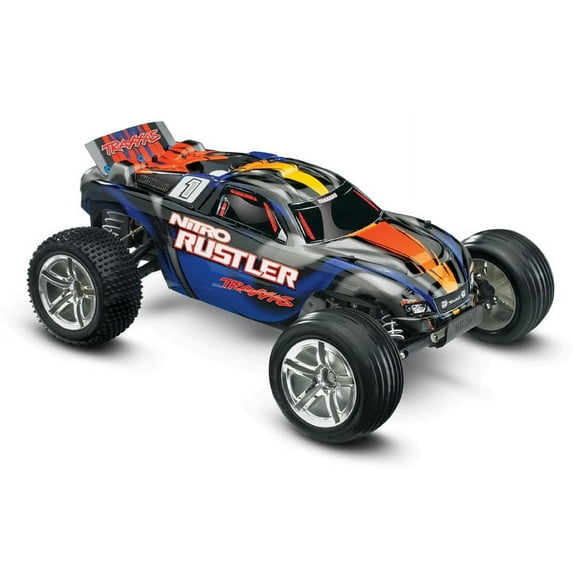 traxxas 44096-3 1/10 nitro rustler 2wd with tsm vehicle