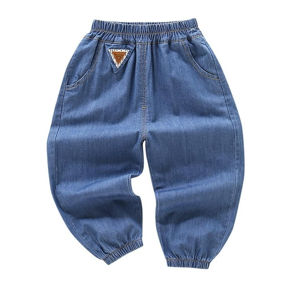 traylea Baby Clothes Toddler Boys Girls Jeans Stretchy High Waisted Denim Pants Straight Leg Pull on Trousers