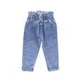 thumbnail image 1 of traylea Baby Clothes Toddler Girls Denim Pants Graphic Print Stretchy High Waisted Jeans Straight Leg Pull on Trousers, 1 of 3