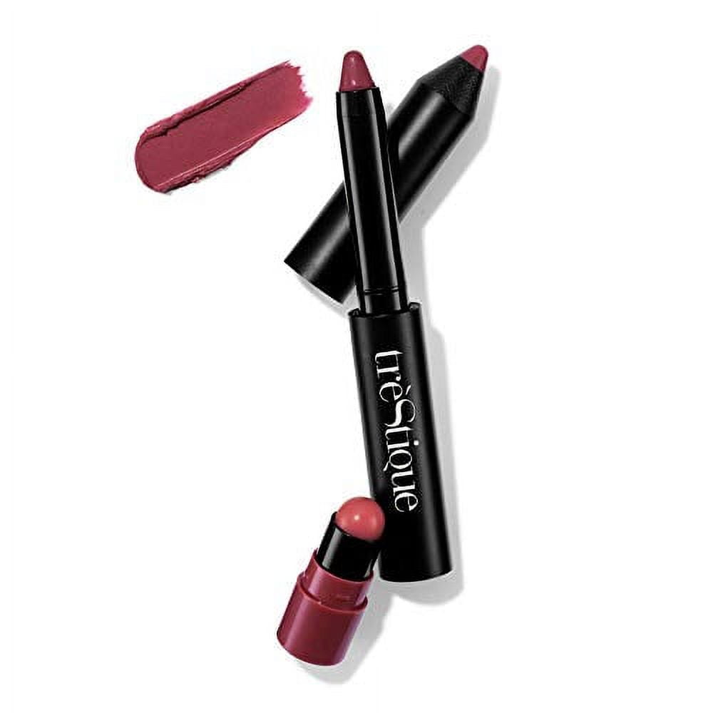 treStiQue Matte Lip Crayon, Matte Lipstick With Builtin Lip Gloss Balm