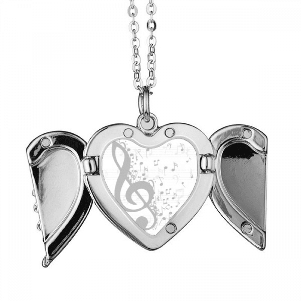 treble clef flappg music note angel wings necklpendant fashion ...