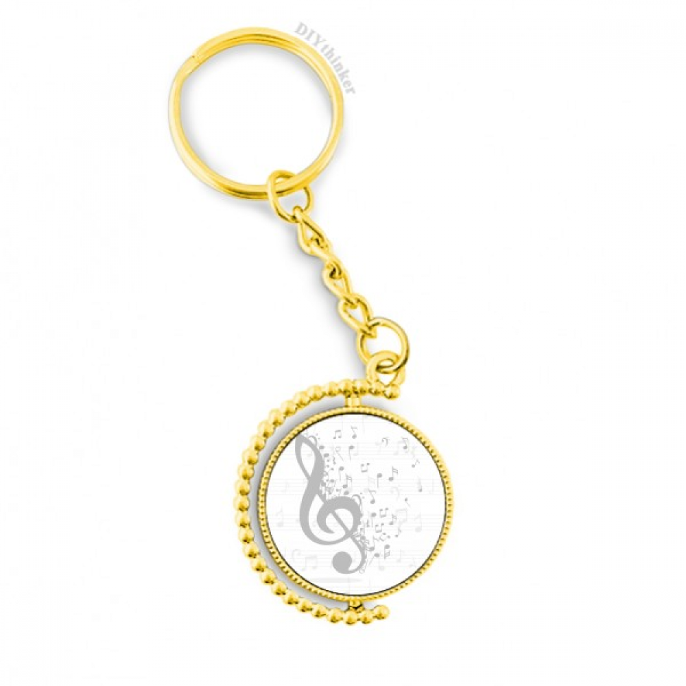 Key Ring Note treble clef flappg music note metal connector key chain accessory en ...