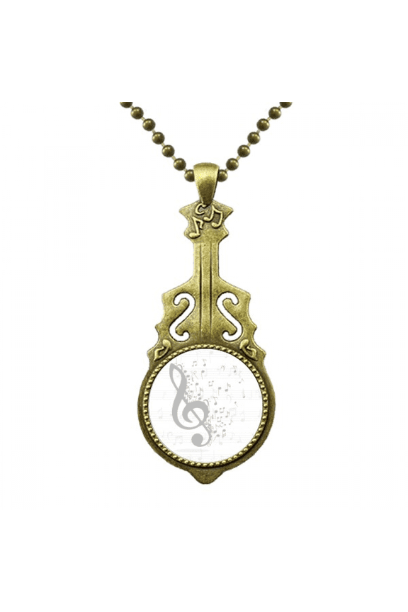 treble clef flappg music note necklantique guitar jewelry music pendant
