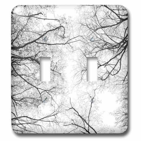 3dRose, tree branches, picture of black tree branches, double toggle switch