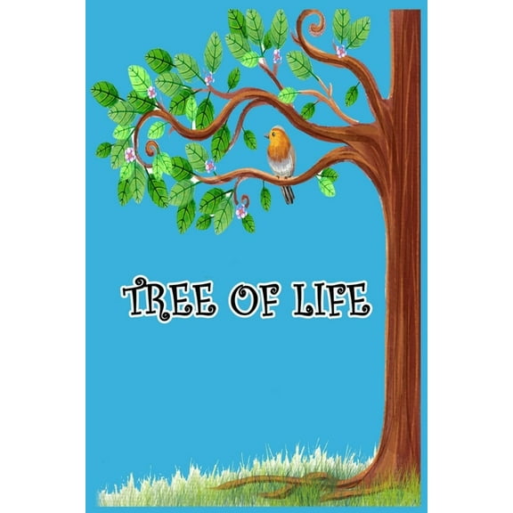 tree of life: Beautifully designed book, cute bird tree with blue cover, size 6"* 9" 120 pages, for writing diaries, events & official occasions, presented as a gift for children, men & women (Paperba