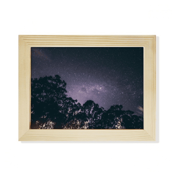 trees stars milky way night desktop photo frame picture art decoration painting 6x8 inch