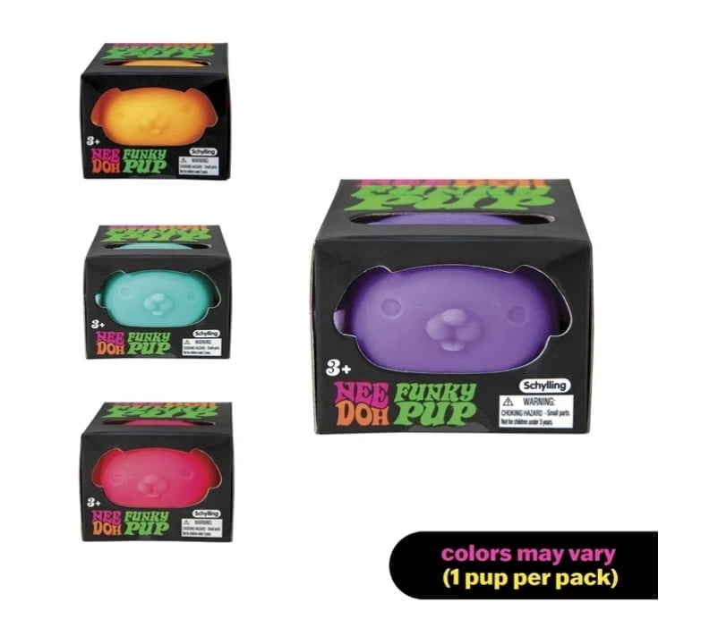 schylling, NeeDoh Funky Pup, One Random Color, Soft Squishy Dog